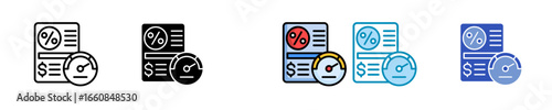 Credit History  Icon Set Multiple Style Collection
