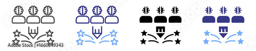 brainstorming icon set multiple style