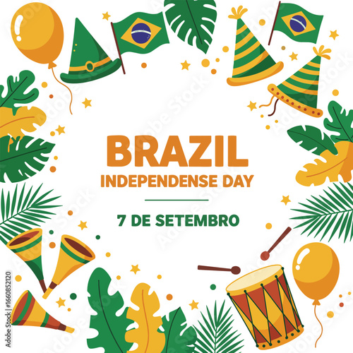 Brazil Independence Day Celebration with Festive Decorations