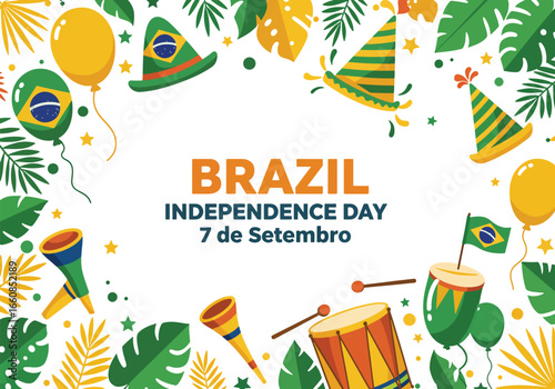 Brazil Independence Day Celebration with Festive Decorations.