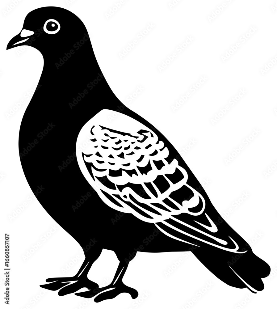 Fototapeta premium Silhouette of dove bird
