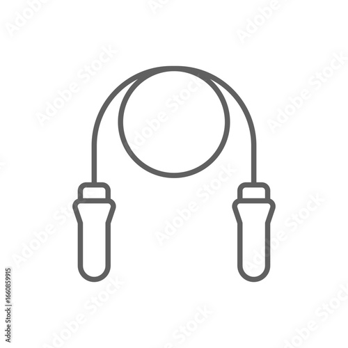 Jumping rope icon. Simple outline style. Fitness, skipping rope, jump, health, lifestyle, game, training, exercise, sport gear concept. Thin line symbol. Vector isolated design editable stroke