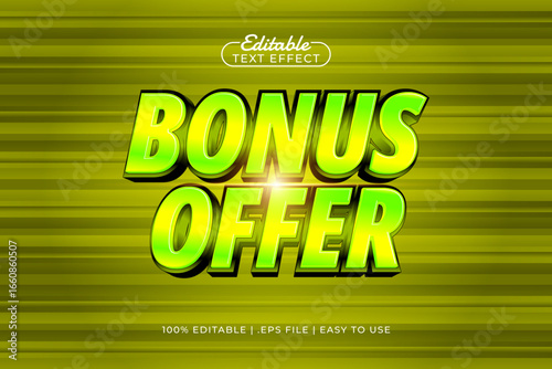 bonus offer editable text effect with a discount and sale text style