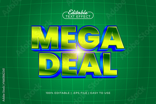 mega deal editable text effect with a discount and sale text style