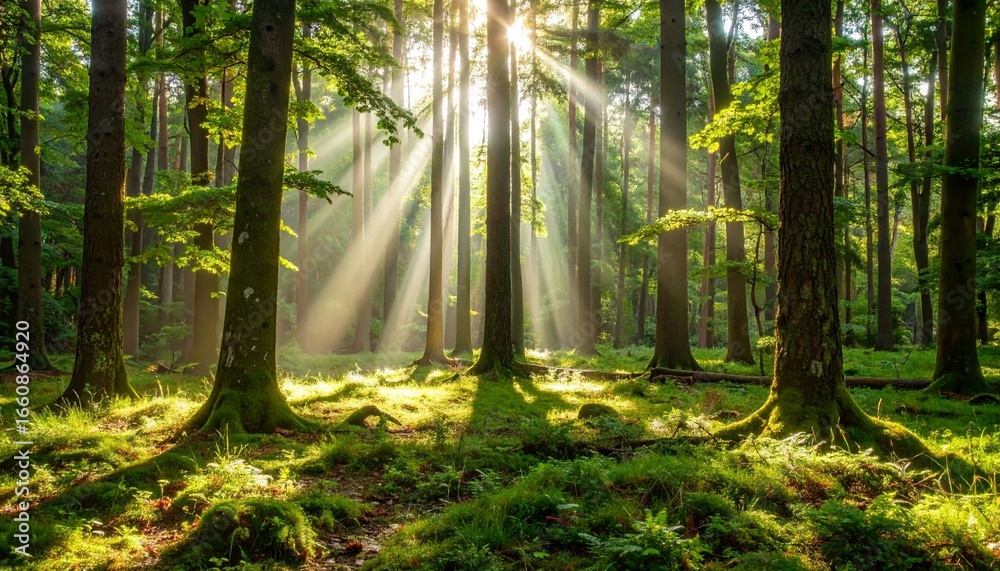 Obraz premium sunlight in the forest