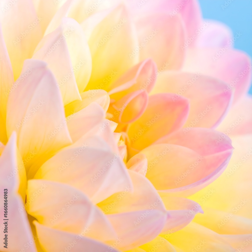 Fototapeta premium Close-up of pastel pink and yellow flower petals