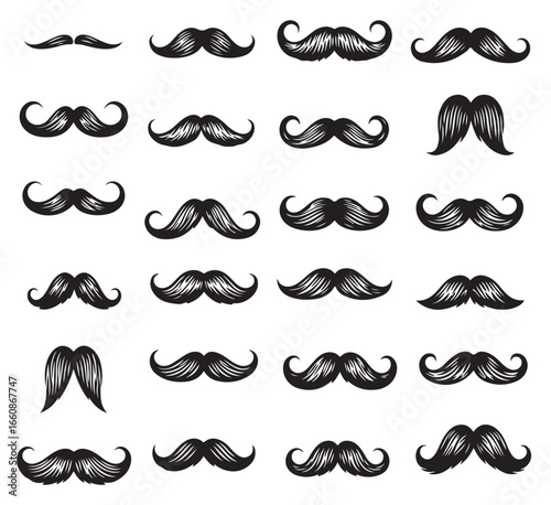 collection of mustaches seamless background with mustache
