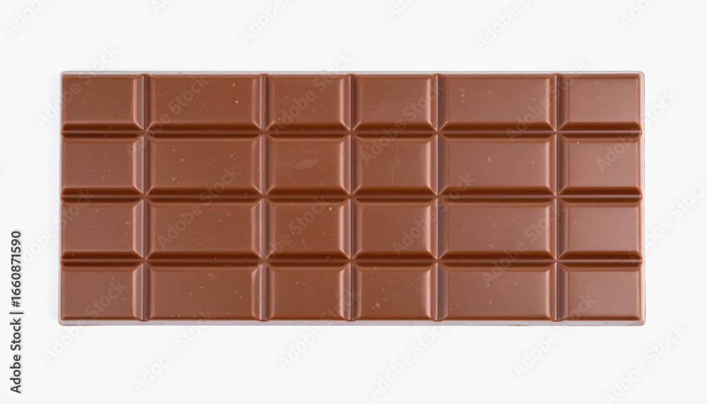 Fototapeta premium Luxurious dark chocolate bar isolated on a crisp white background perfect for gourmet chocolate lovers and connoisseurs