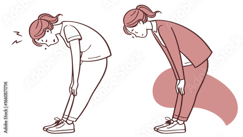 Illustration of people experiencing back pain.