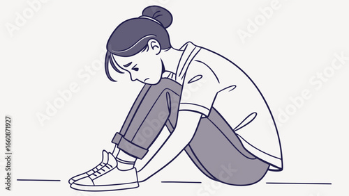 A woman sitting on the floor tying her shoelaces.