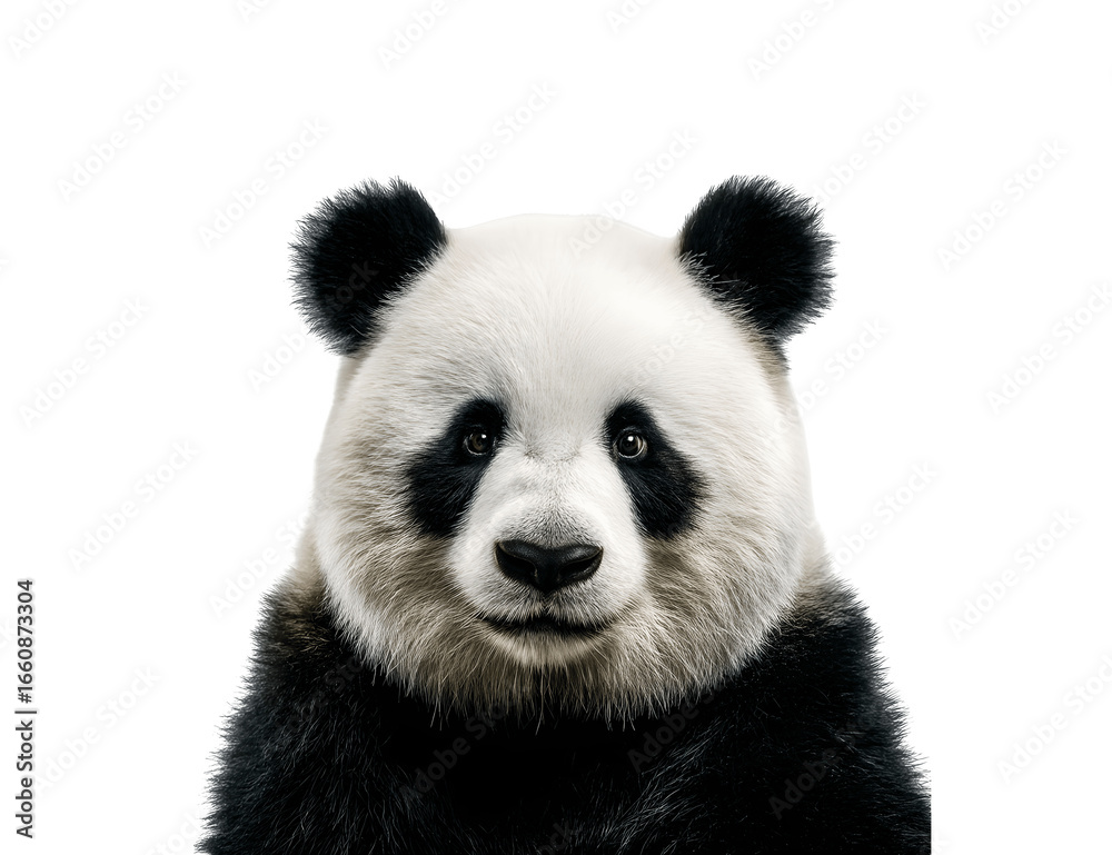 Fototapeta premium Half-body panda facing forward