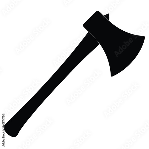 Black axe with wooden handle chopping tool cutting tool