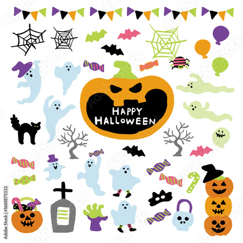 ハロウィンの手書きイラスト