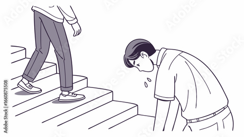 Man crying while another man walks away.