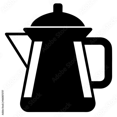 Minimal Coffee Pot Silhouette Vector