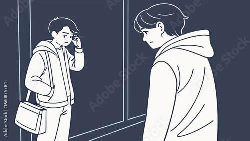 Two young men interacting in a casual setting.