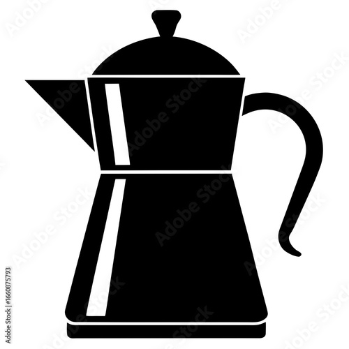 Minimal Coffee Pot Silhouette Vector