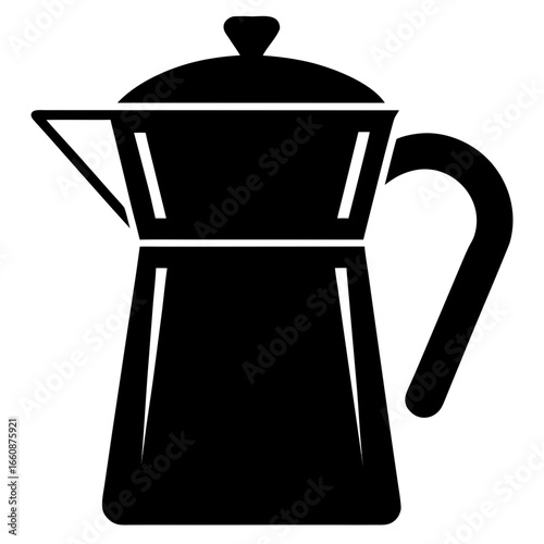 Minimal Coffee Pot Silhouette Vector