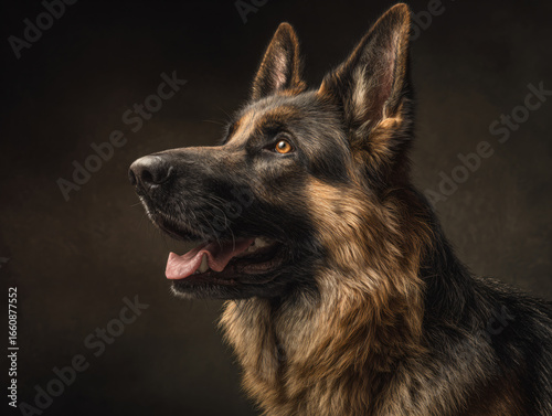 German Shepherd Dog Animal Portrait Petting Loyalty Intelligence Strong Alert Fur Ears Eyes Protection Domestic Powerful Headshot Grooming Affectionate 