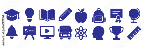 Education and Learning thin line icons set. Education, School, Learning editable stroke icons. Vector illustration