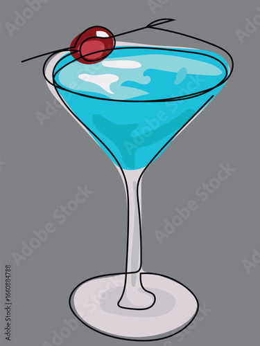 Cocktails in continuous line drawing style
