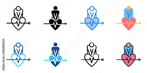 CPR icon set multiple style collection 
