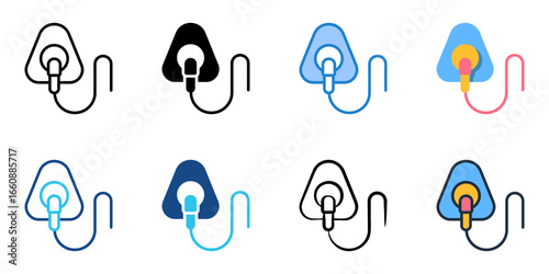 Oxygen Mask icon set multiple style collection 
