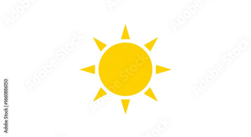 Yellow sun sunshine summer sunlight bright sunny day weather forecast warm heat solar energy vector icon graphic