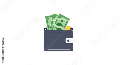 Wallet with money cash currency finance savings investment wealth income earnings paycheck earnings 100 dollars