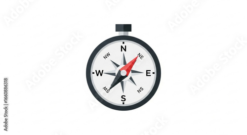 Compass navigation tool for direction finding and travel planning adventure orientation and exploration guide