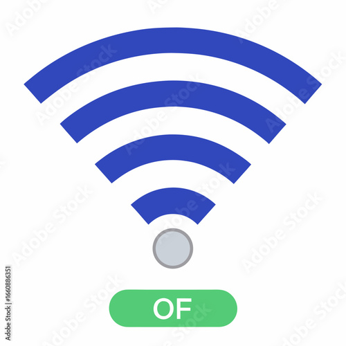 wifi signal icon turned off on white background