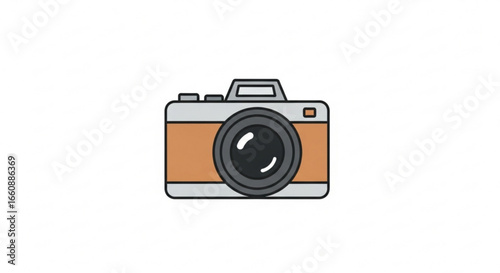 Retro camera illustration for photography enthusiasts and vintage camera collectors design asset resource