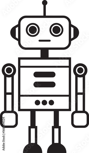 ai robot linear icon black vector illustration