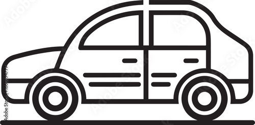 car linear icon black vector illustration