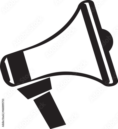 simple vector image, black and white, megaphone, outline, white background icon black vector illustration