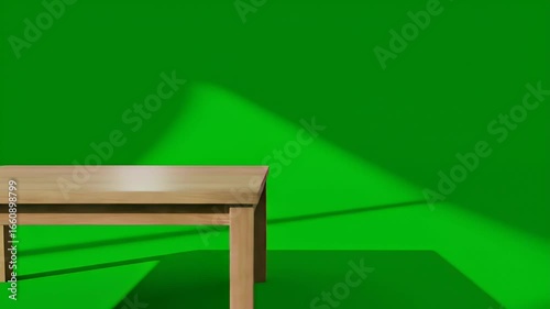 Wallpaper Mural Wooden table against green background Torontodigital.ca