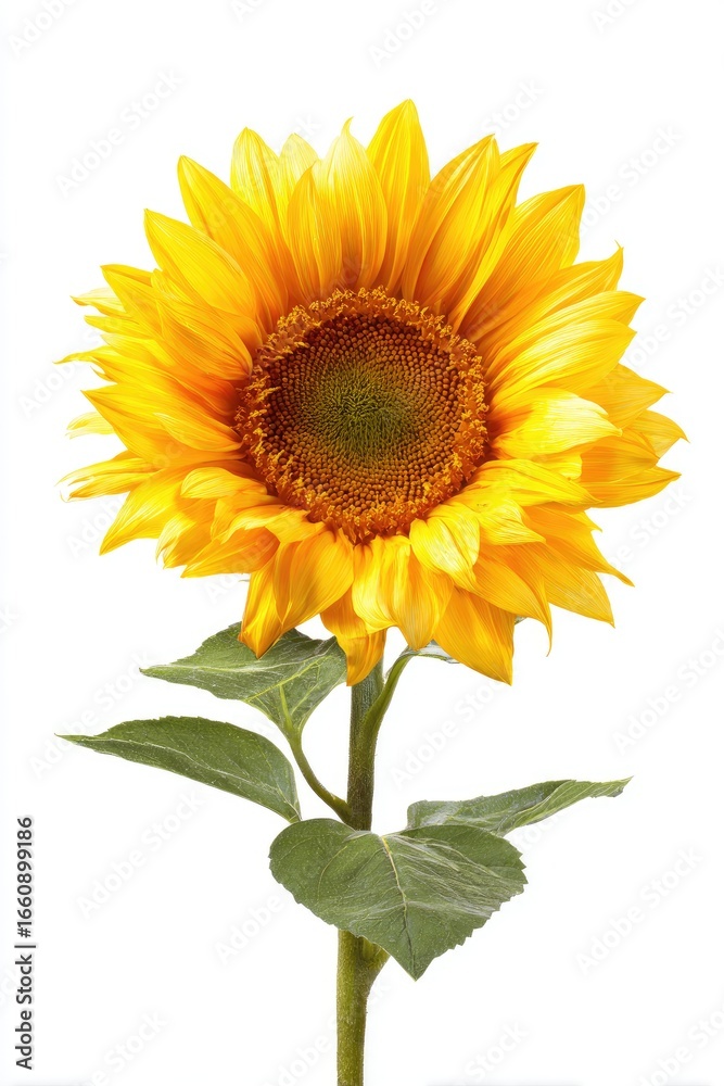 Obraz premium Vibrant sunflower against a white background