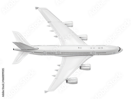 Wallpaper Mural A white airplane flying in the sky. The transportation concept of travel and aviation. Torontodigital.ca