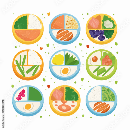 Assorted Healthy Meal Options with Balanced Nutrition.