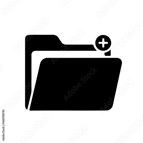 Folder with Plus Symbol Vector Icon