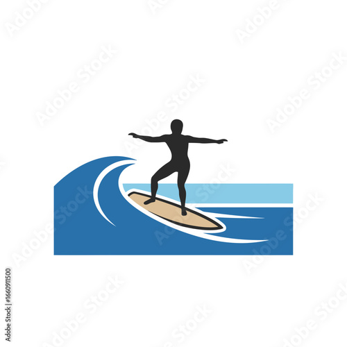 Silhouette of a surfer riding a wave.
