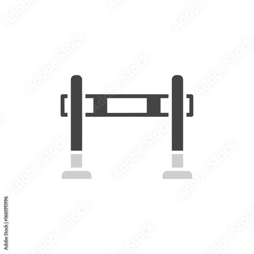 A simple graphic of a hurdle on a white background.