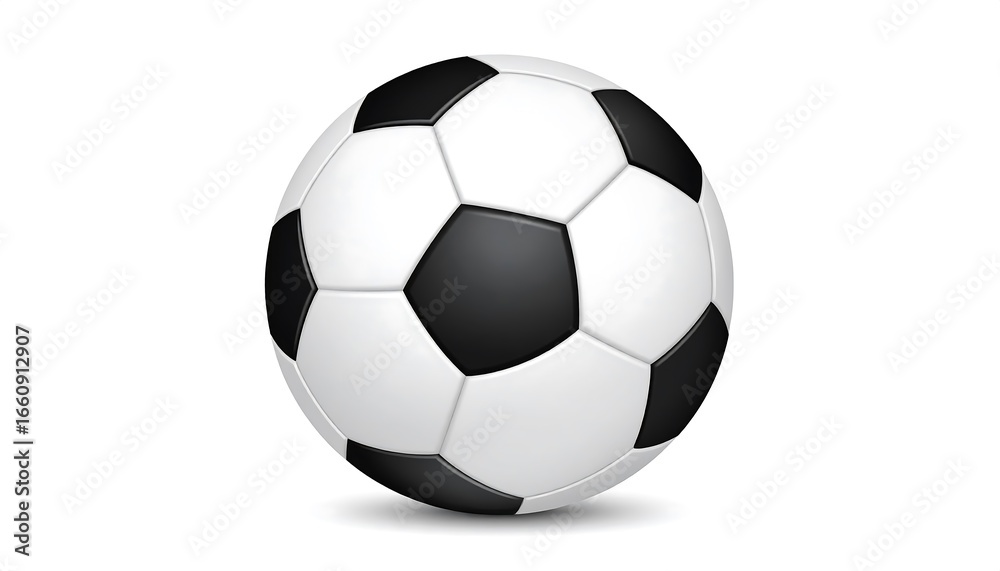 Obraz premium Classic Black and White Soccer Ball Illustration on a Clean White Background