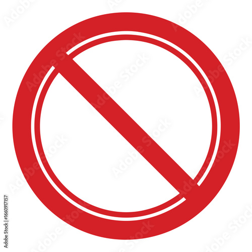 Red Prohibition Symbol with Diagonal Line forbidden banned