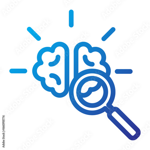 Brain Research Education Line gradient Icon