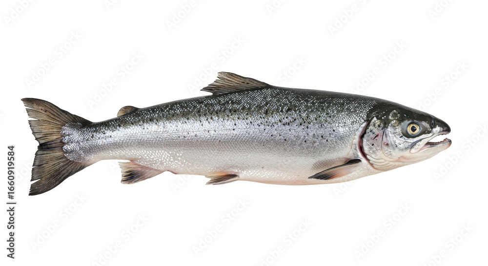 Naklejka premium Fresh salmon fish isolated on white background
