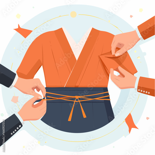 Tailoring Teamwork: Collaborative Fashion Design Process Illustration