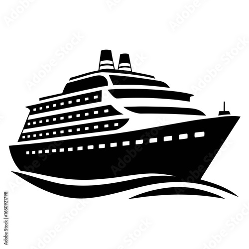 Simple Cruise Liner Black Icon