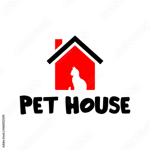 animal pet house vector logo-...