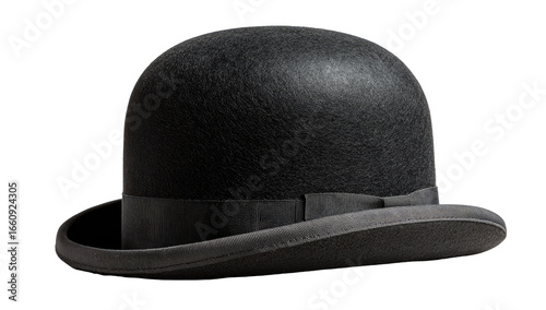 Dark gray bowler hat, full view (1)